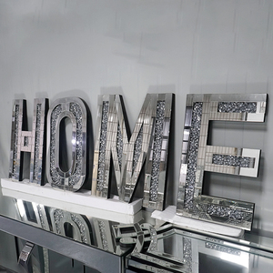 Amore e casa <span class=keywords><strong>dolce</strong></span> e adorabile specchio decorativo decorazioni da parete grande specchio da parete decorativo con diamanti specchio argento lucido 3d - Product Image 1