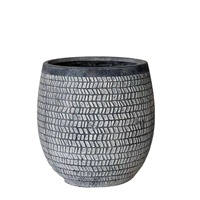 Grand pot de fleurs en fibre léger, élégant et écologique avec trou de drainage pour une utilisation intérieure et extérieure, salle à manger, sol, style moderne et rustique