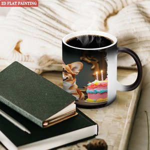 Mug en céramique noir givré 11 oz, couleur changeante à la chaleur, tasse pour la maison - Product Image 3