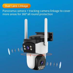 كاميرا مراقبة أمنية واي فاي ثنائية العدسة بتقنية PTZ بدقة 8 ميجابكسل وزاوية واسعة مع إضاءة مزدوجة للرؤية الليلية وكشف الحركة وتتبع تلقائي - Product Image 3