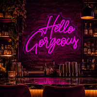 Enseignes néon LED personnalisées « Hello Gorgeous » – Idéales pour la décoration de salons, bars, vitrines de boutiques et fleuristes