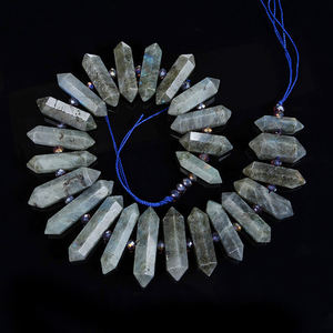Vendita all'ingrosso calda naturale aventurina <span class=keywords><strong>verde</strong></span> esagonale perline Reiki Chakra guarigione pietra appuntita a buon mercato per la creazione di gioielli - Product Image 4
