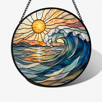 Attrape-soleil en vitrail Art Déco en forme de libellule, décoration suspendue écologique pour fenêtre, idéal pour Noël et les cadeaux de fête, 6,4 pouces