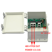 Interruptor PoE de 4 Puertos + 2 Uplink DC 12-24V IP53 para Exteriores, Alimentado por Energía Solar, 24V, No Estándar, para Sistemas de Seguridad y Control de Acceso