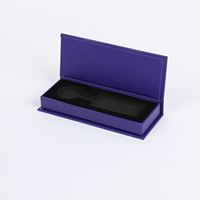 Boîte cadeau rigide violette personnalisée avec logo pour porte-clés, collier et accessoires de bijouterie, emballage en papier à charnière de luxe