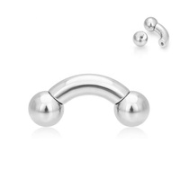 Bague en acier inoxydable à double boule pour enfants, à surface rugueuse et incurvée, avec filetage interne PA, anti-allergique, multi-usage, cadeau de mariage, pour fête