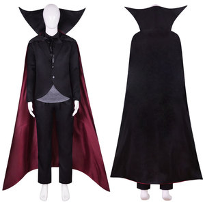 Costume de cosplay Dracula pour homme, 5 pièces : veste, chemise, pantalon, cape, cravate, costume de vampire pour Halloween - Product Image 2