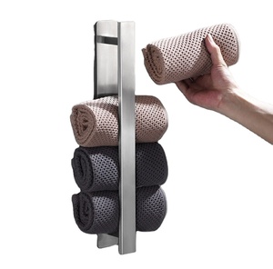 Self-Adhesive Wall Mounted Bathroom Stainless Steel Towel Rack Holder - Product Image 1