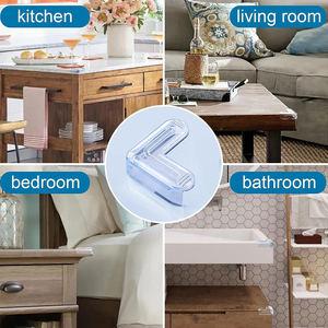 Nhà văn phòng PVC trong suốt hình chữ L góc dán bảo vệ, chống va chạm hấp thụ âm thanh Đệm Bộ 4 miếng - Product Image 6