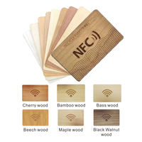 Cartes de bisness en bambou personnalisées étiquette Rfid en bois 13.56mhz vip carte de contrôle d'accès carte d'identité NFC en bois d'affaires vierge