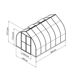 Small Cream Color Agricultural Single-Door Aluminum Garden <strong>Shelving</strong> <strong>Greenhouse</strong> with Two Poly Windows Easy Install - Product Image 4