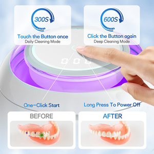 Limpiador Ultrasónico para Retenedores 45kHz, Limpiador <span class=keywords><strong>de</strong></span> Dentaduras Postizas 180ml, Limpiador <span class=keywords><strong>de</strong></span> Aparatos Dentales para Alineadores, Protectores Bucales Nocturnos, Frenillos y Joyas - Product Image 4