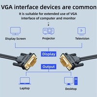 Câble vga3 + 6 HD plaqué or OD8.0 bleu + noir support 4k 2k Offre Spéciale p 1080 m-50m pvc + câble vga en cuivre nu 1.5