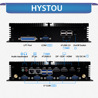 Mini-ordinateur industriel Hystou, 6 ports COM, double LAN Gigabit Ethernet, affichage 4K Ultra, 64 Go DDR4, PC sans ventilateur, Windows 11, SSD+HDD, Nouveau