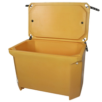 Glacière isotherme moderne de 220 L en LLDPE, réutilisable, rotomoulée, avec trous de drainage, construction durable pour la conservation des fruits de mer en extérieur, maintien de la glace pendant 5 jours