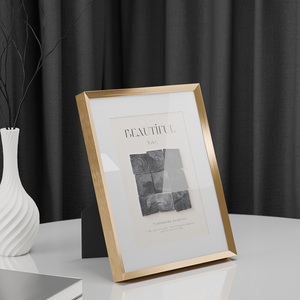 Vàng khung ảnh sinh thái thân thiện kim loại chải nhôm khung treo tường treo lớn hơn mỏng Áp phích khung hình - Product Image 3