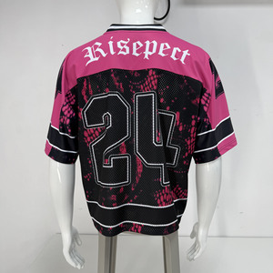 Jersey Sepak Bola Amerika Klasik Retro Pria dengan Kerah V dan Panel Jaring Ventilasi untuk Klub dan Latihan - Product Image 3