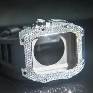ライトジュエリーラバーバンド時計シリーズ用ダイヤモンド時計バンド磁気ストラップでいっぱい76 5 4 3 21モアッサナイトダイヤモンド時計バンド