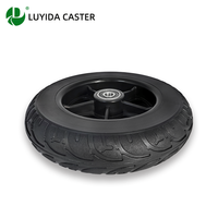 Roue en caoutchouc massif 8 pouces, capacité 140 kg, roue de fauteuil roulant, moyeu en plastique PP, roulement silencieux et fluide, longue durée de vie