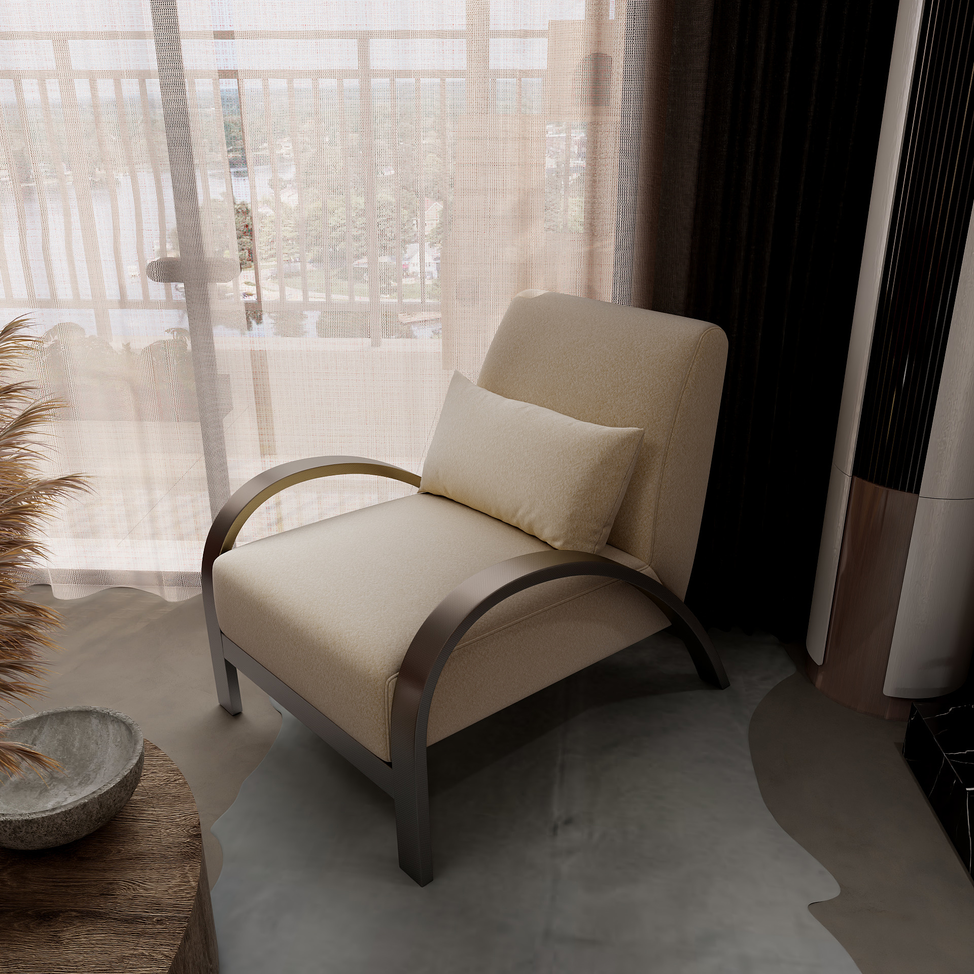 Velvet fabric [carbon steel feet]
