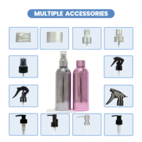 Flacon pulvérisateur rechargeable en aluminium électroplaqué de 200 ml, forme cylindrique avec bouchon à vis, pour répulsif anti-moustiques et sérum de soin de la peau