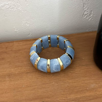Nouveauté : Bracelet élastique perlé en résine colorée, style bohème, géométrique, en acrylique et bambou, pour femme