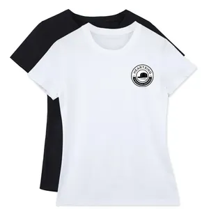 T-shirt blanc en coton col rond pour femmes en stock