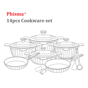 Juego de Utensilios de Cocina de 14 Piezas con Revestimiento de Granito de Lujo, Versátil, Libre de PFOA, Antiadherente, No <span class=keywords><strong>Tóxico</strong></span>, con Fondo de Inducción, Gran Venta - Product Image 5