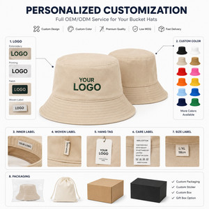 Sombrero de Pescador de Algodón Liso al por Mayor para Hombres, Mujeres y Niños, Protección Solar de Verano, Gorra con Logotipo Personalizado, Sombrero Promocional con Bordado - Product Image 5