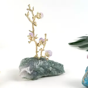 Árvore de ametista para meditação com pedras brutas personalizadas, novidade em pedras preciosas de artesanato popular para mulheres