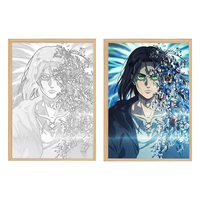 Peinture LED Anime Populaire à Prix de Gros avec Cadre en Bois, Design Moderne pour Décoration Intérieure et Utilisation Festive