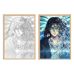 Prezzo all'ingrosso popolare <span class=keywords><strong>Anime</strong></span> ha condotto la pittura leggera con cornice in legno Design moderno per la decorazione d'interni e l'uso delle vacanze - Product Image 3