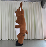 Costume de Mascotte Gonflable Personnalisé pour Adulte, en Peluche, Motif Élan, avec Cornes de Cerf, Idéal pour les Fêtes de Noël et les Carnavals