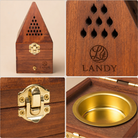 Personalisierte Öko-Freundliche Holzbox mit Gravur, Vintage Pyramiden-Duftbox, Langlebiger Massivholzhalter für Yoga-Studio-Werbung