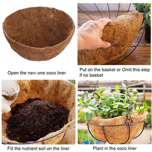 Reemplazo de Forro de Fibra de Coco <span class=keywords><strong>para</strong></span> Cestas <span class=keywords><strong>Colgantes</strong></span>, Maceta Natural de Fibra de Coco <span class=keywords><strong>para</strong></span> Jardín, Flores, Exterior, Venta al por Mayor, OEM Personalizado - Product Image 4