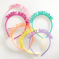 Bandeaux de joyeux anniversaire pour enfants, en plastique, coiffure couleur bonbon, accessoires pour cheveux, nouvelle collection