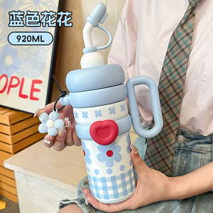 Thermos in Acciaio Inox 316 <span class=keywords><strong>con</strong></span> Cannuccia per Ragazze, Grande Capacità, Mantiene Caldo e Freddo, Personalizzabile - Product Image 3