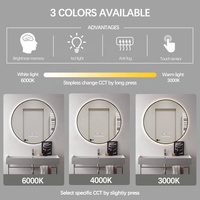 Miroir mural de salle de bain à grand cadre en métal en alliage d'aluminium doré BOLEN