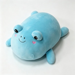 Peluche grenouille personnalisée, oreiller grenouille en peluche, peluche grenouille bleue, jouet grenouille mignon, peluche grenouille moelleuse - Product Image 1