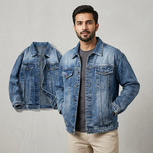 <b>Custom</b> logo <b>Denim</b> <b>Jacket</b> Autumn New Fashion Casual Men's <b>Jacket</b> Cotton Fashion Trend Style Cargo <b>Denim</b> <b>Jacket</b> - Product Image 1