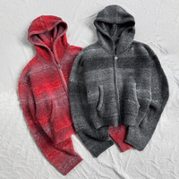 Sweat à capuche court pour homme, style fourrure, multicolore, surdimensionné, à fermeture éclair, idéal pour les activités de plein air – Vente flash