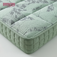 Matelas hybride haut de gamme personnalisé LOONGFUNG, style naturel, tissu imprimé, emballé sous vide avec ressorts ensachés zonés en latex naturel