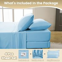 Ensemble de draps en microfibre de refroidissement de luxe 4 pièces literie respirante à poches profondes pour hôtels confort et style de luxe