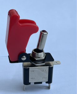 ASW-07D-RS 12v 220V toggle מתג עם כיסוי בטיחות אדום & כחול 2 מיקום מתכת dpdt מגע עם אור אדום לרכב - Product Image 2