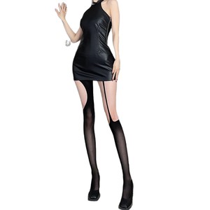 <span class=keywords><strong>Medias</strong></span> sexys <span class=keywords><strong>de</strong></span> nailon negro transparente con orificios, estilo lencería, populares en internet, <span class=keywords><strong>para</strong></span> un look atrevido y seductor. - Product Image 1