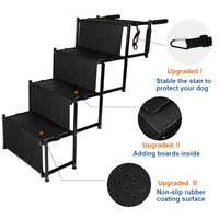 100 pièces en stock cadre métallique pliable amélioré rampe pour animaux de compagnie rampe de voiture avec surface de revêtement en caoutchouc antidérapant