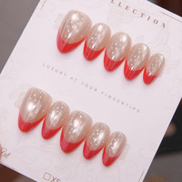 Uñas Postizas de Ojo de Gato Reutilizables de Diseño de Lujo Hechas a Mano, Uñas Artificiales con Pegamento para Mujer, Reutilizables