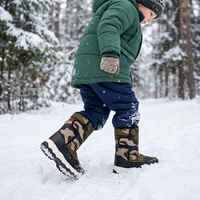 Bottes de neige personnalisées pour enfants de 4 à 10 ans, dessus camouflage résistant à l'eau, chaussures d'hiver doublées de polaire