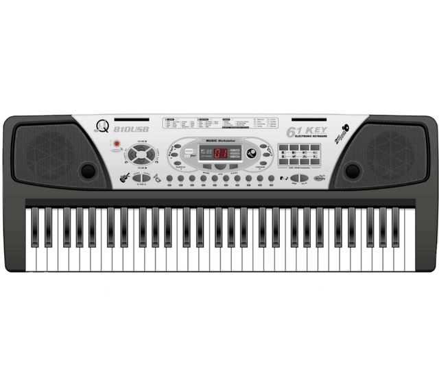 61-Key Electronic Keyboard with Digital Display & MP3 Playback | 16 Tones, 10 Rhythms, Record & Lesson Mode MQ-809USB MQ-810USB