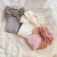 Chaussettes hautes pour bébés, enfants et filles avec nœud en tricot torsadé